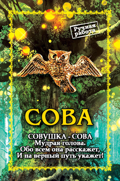 Кошельковый оберег Летящая сова 